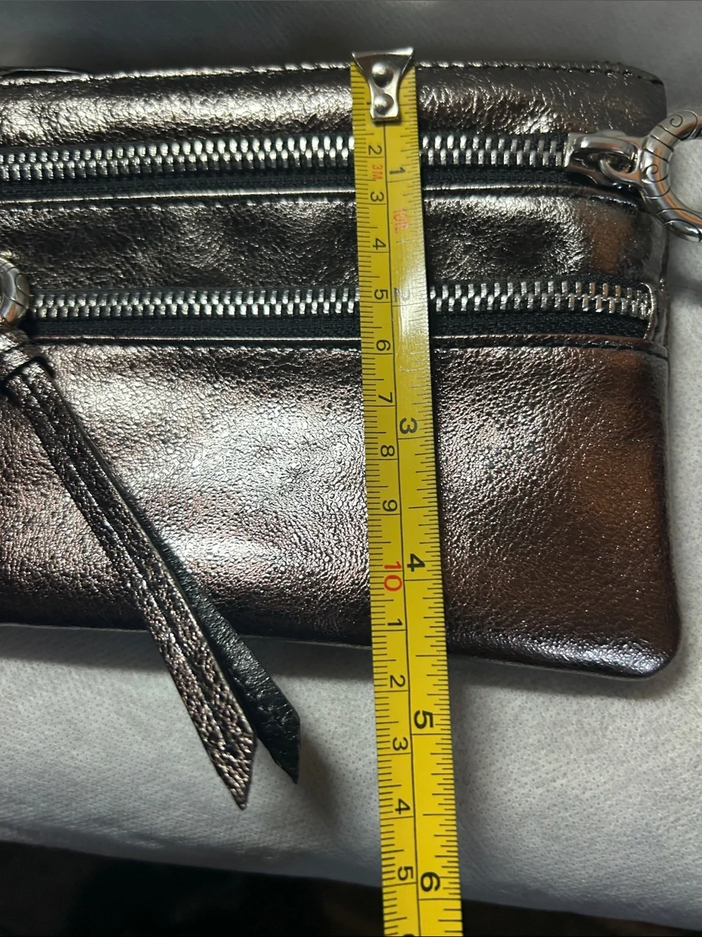 Brighton- Metallic Pewter Wristlet Bag - Stylish Everyday Carry